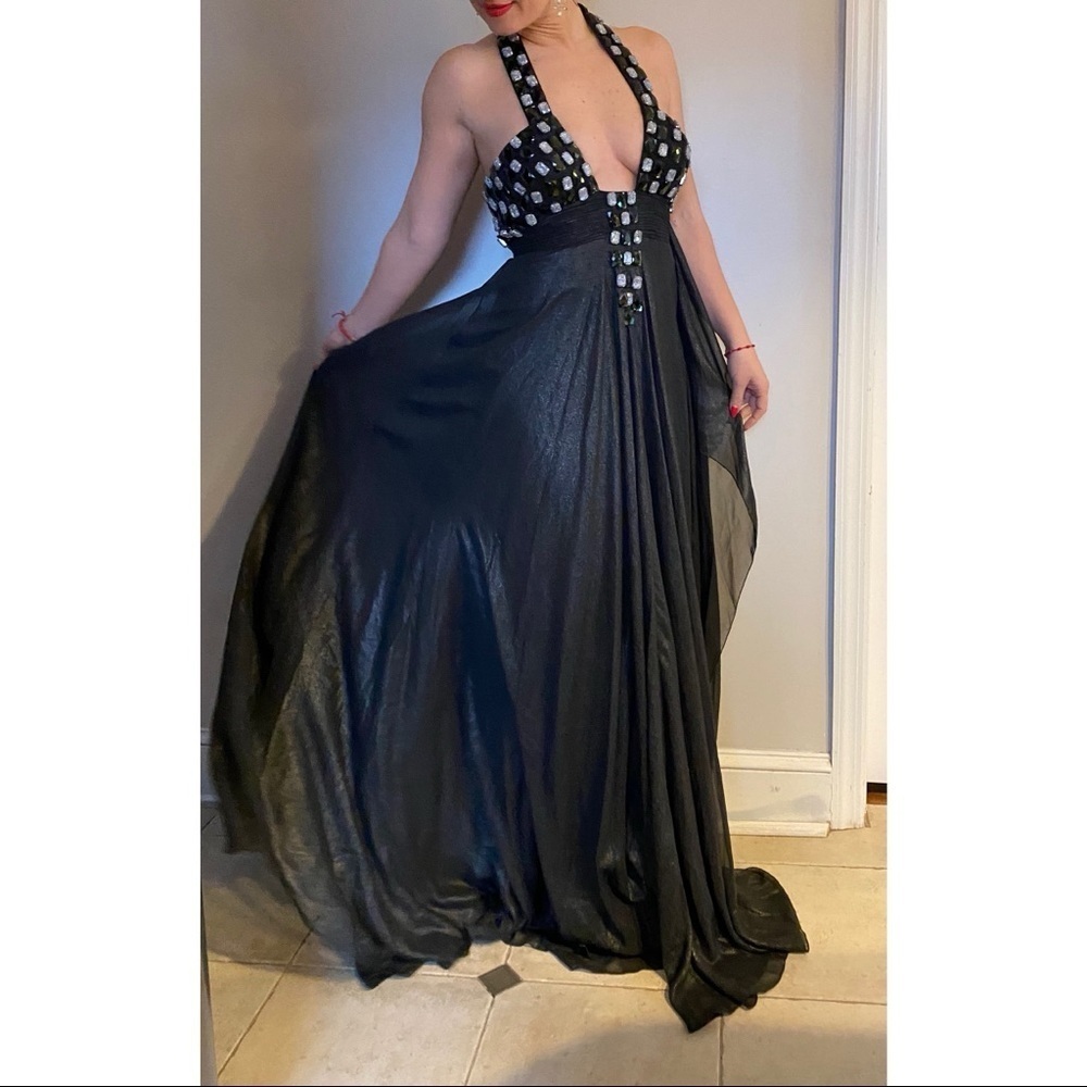 Jovani Embellished Evening Gown Blavk